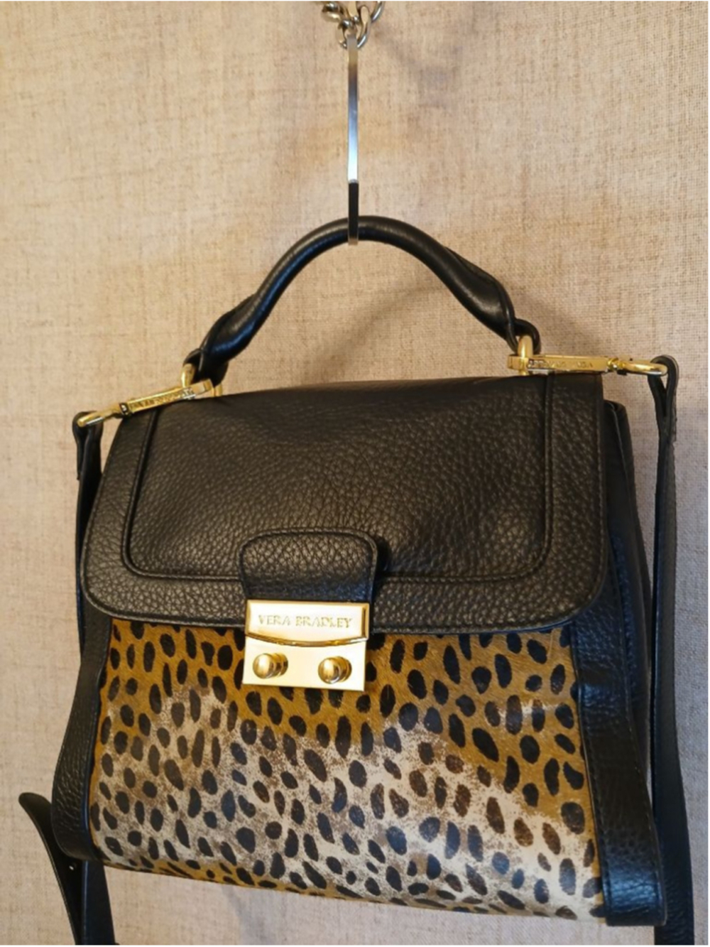 Vera Bradley Stella mini satchel black cheetah